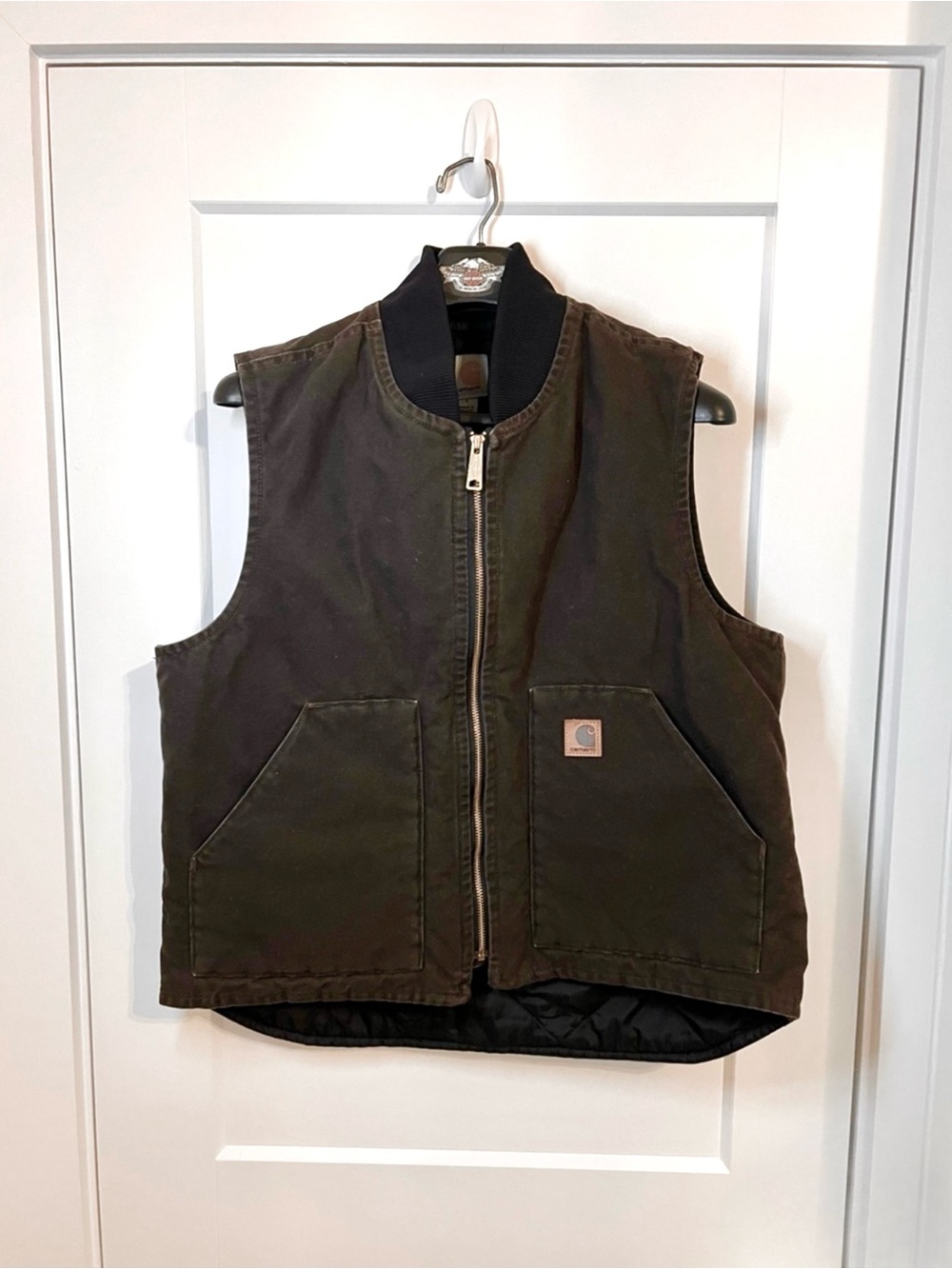 Carhartt Duck Canvas Quilt Lined  Brown VO2 DKB Vest Union Made